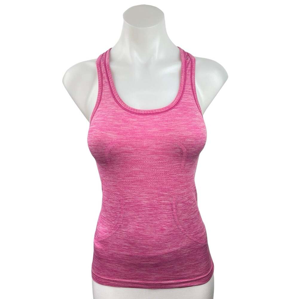 Lululemon Pink Scoop Neck Racerback Fitted Workout Athletic Tank Top Size 4